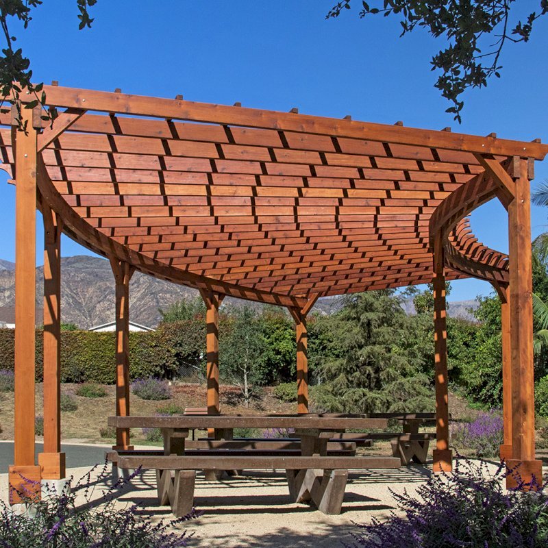 Fan Shaped Wood Pergola Kit for Sale